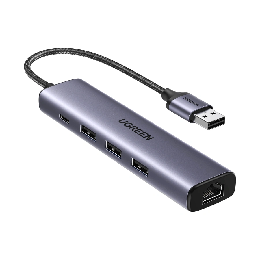 UGREEN USB 3.0 Hub with Gigabit Ethernet and USB-C Power Input