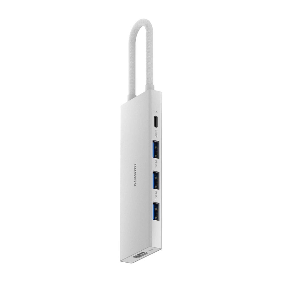 Xiaomi 5-in-1 Type-C Hub — complete hub showing all connectors