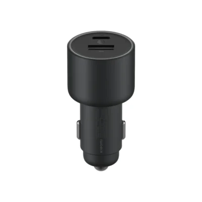 Complete black Xiaomi 67W Car Charger with USB-C and USB-A ports visible