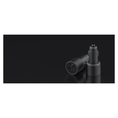 Whole Xiaomi 67W Car Charger displayed upright and lying down