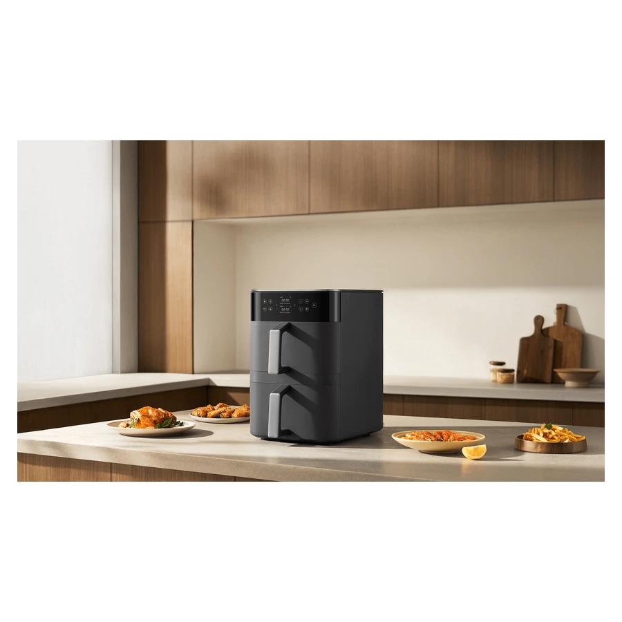 Complete Xiaomi 12L stacked air fryer on a kitchen counter