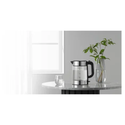 Xiaomi Electric Glass Kettle — whole kettle on kitchen counter