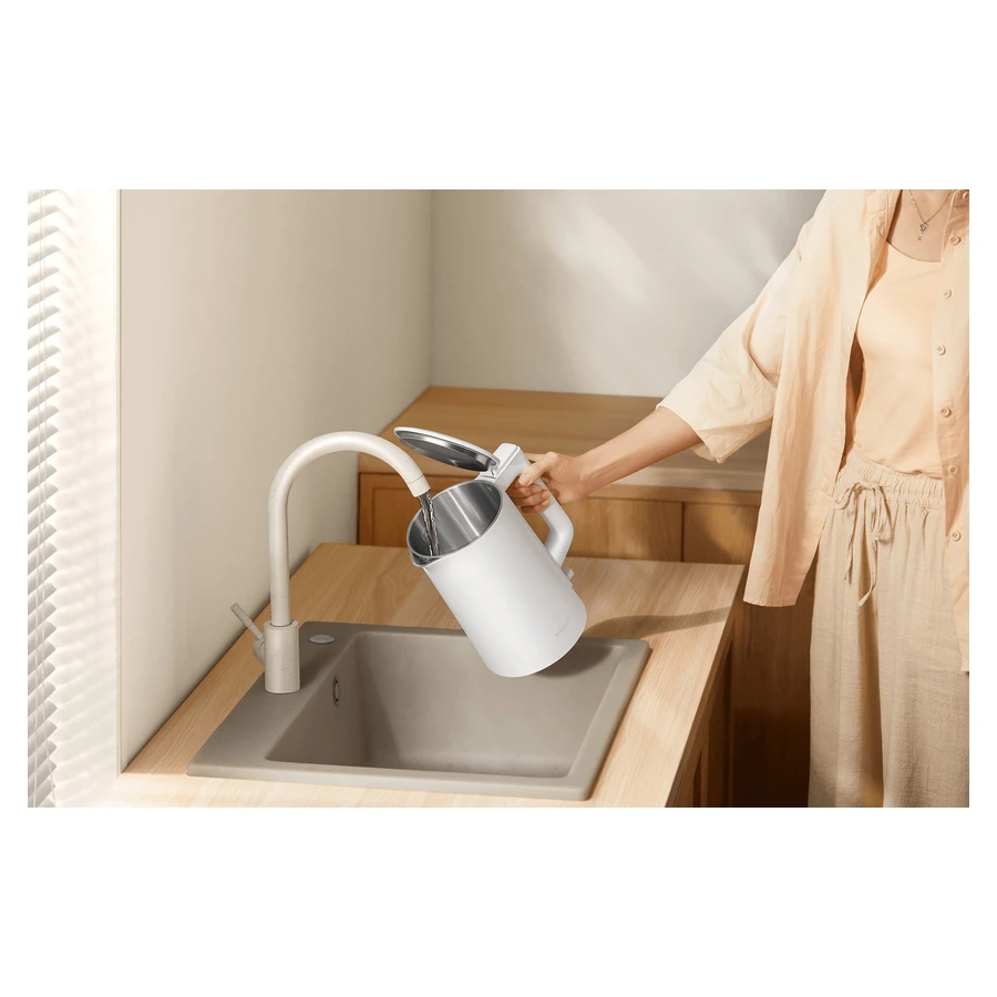 Xiaomi Electric Kettle 2 Lite — complete White kettle with its lid open for filling