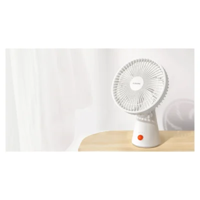 Xiaomi Rechargeable Mini Fan — complete fan on a desk