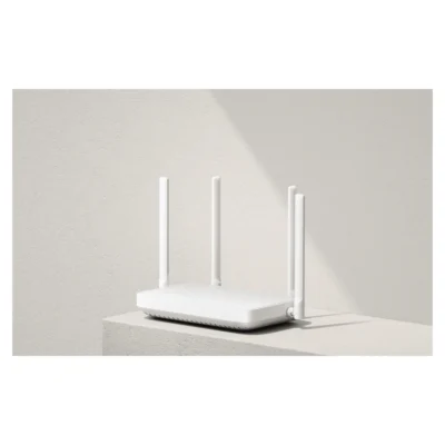 Complete Xiaomi Router AX1500 displayed on a home shelf