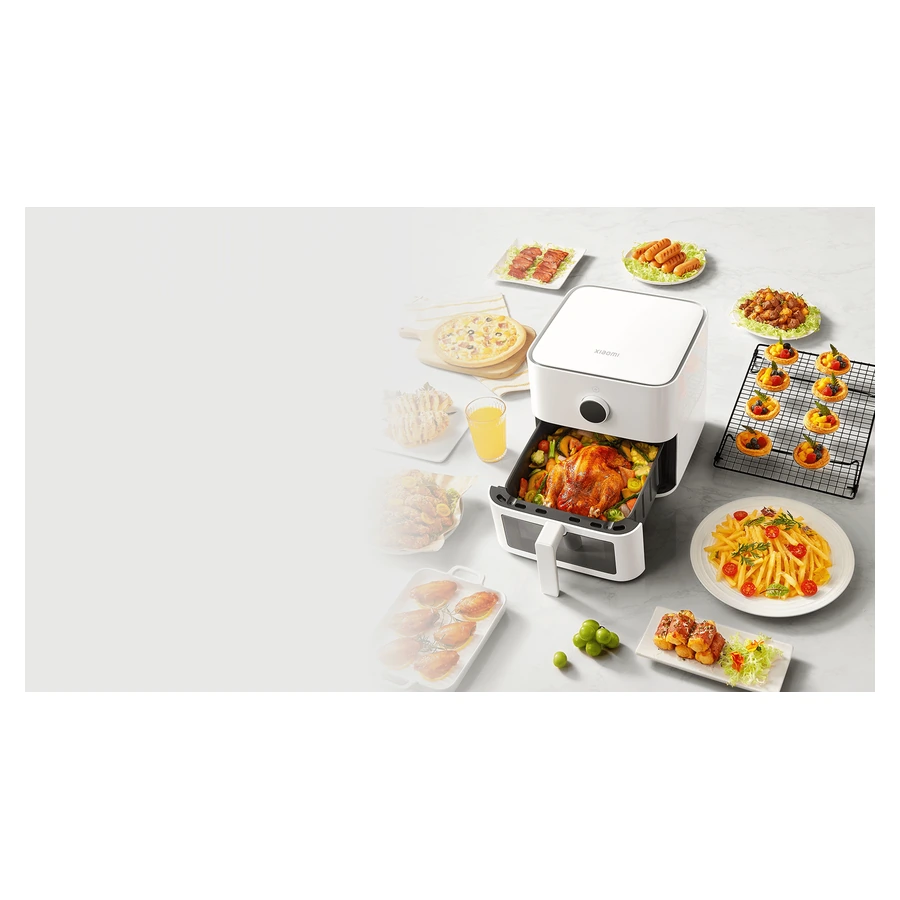 Xiaomi Smart Air Fryer 5.5L (UK) — complete appliance and cooking basket