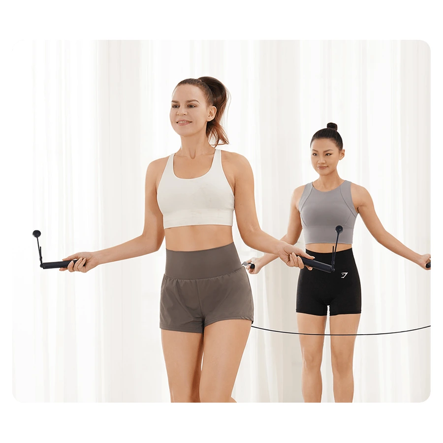 Xiaomi Smart Jump Rope — complete cordless setup used during exercise