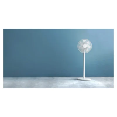 Xiaomi Smart Standing Fan 2 Pro — complete fan against a blue wall