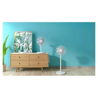 Xiaomi Smart Standing Fan 2 — whole desktop and floor configurations; one fan, alternative assembly